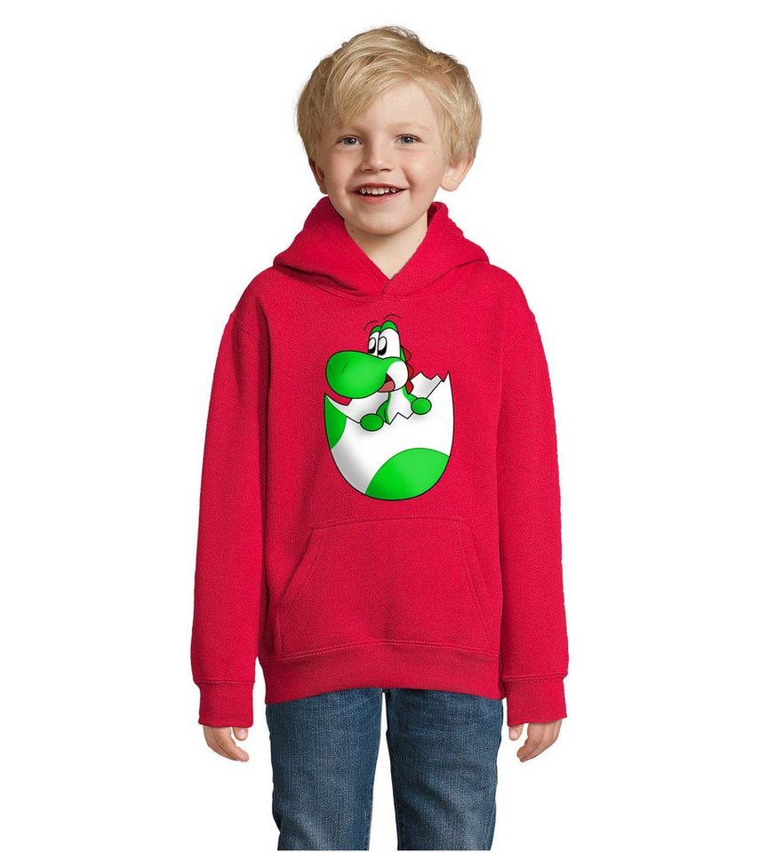 Blondie & Brownie Hoodie Kinder Jungen & Mädchen Baby Yoshi Ei Super Retro Konsole Gaming mit Kapuze von Blondie & Brownie