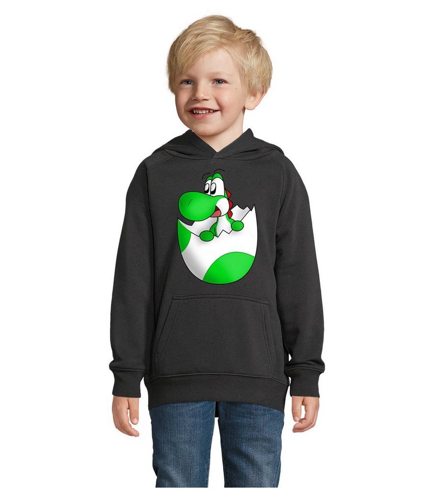 Blondie & Brownie Hoodie Kinder Jungen & Mädchen Baby Yoshi Ei Super Retro Konsole Gaming mit Kapuze von Blondie & Brownie