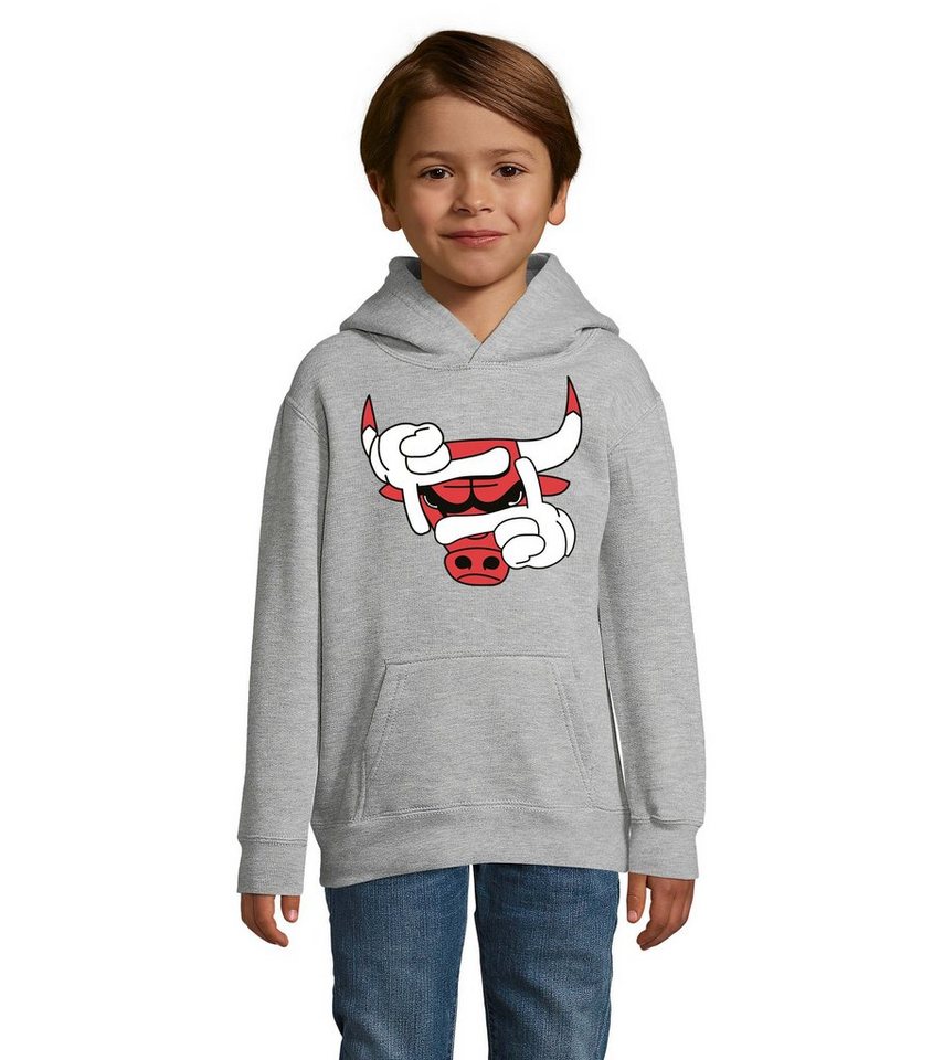 Blondie & Brownie Hoodie Kinder Jungen & Mädchen Bulls Eye Auge Stier Bullen Pullover mit Kapuze von Blondie & Brownie