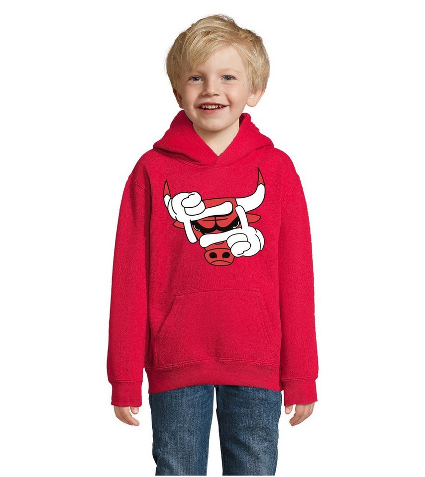 Blondie & Brownie Hoodie Kinder Jungen & Mädchen Bulls Eye Auge Stier Bullen Pullover mit Kapuze von Blondie & Brownie