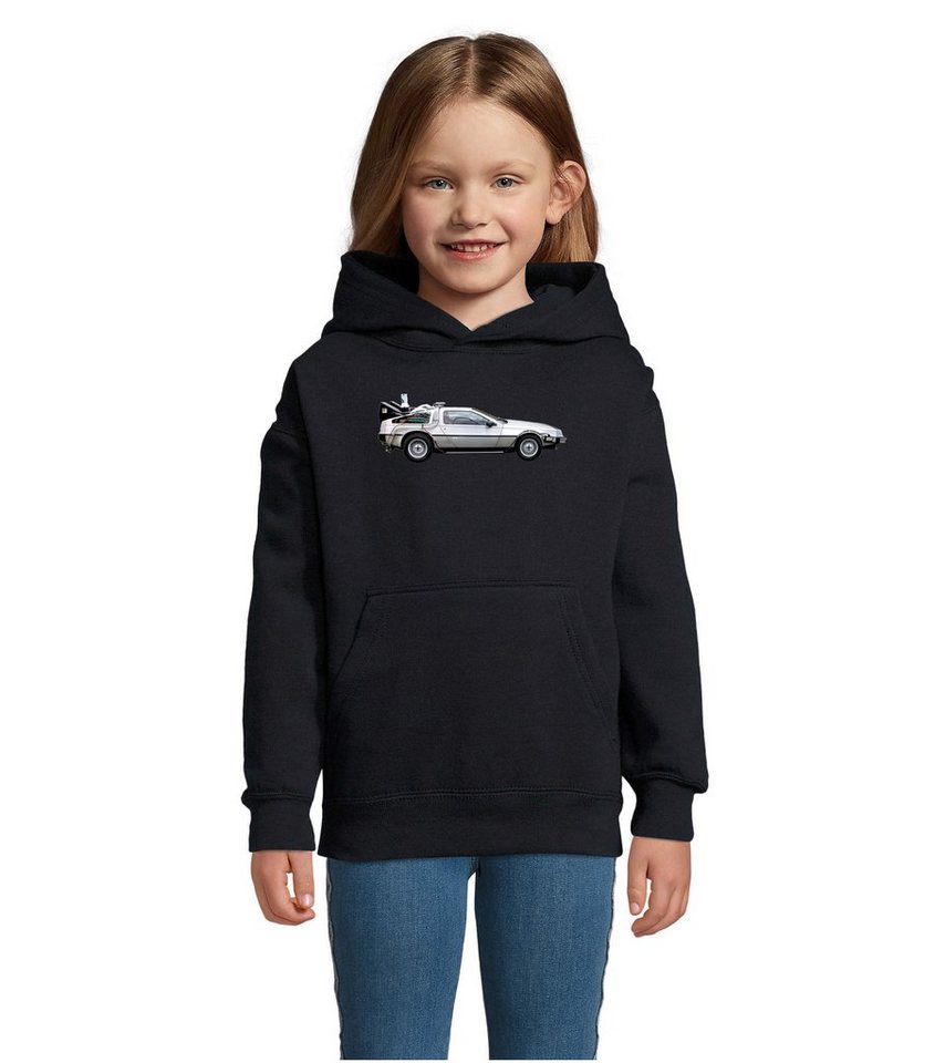 Blondie & Brownie Hoodie Kinder Jungen & Mädchen Delorean Auto Zukunftsreise Zeitmaschine mit Kapuze von Blondie & Brownie