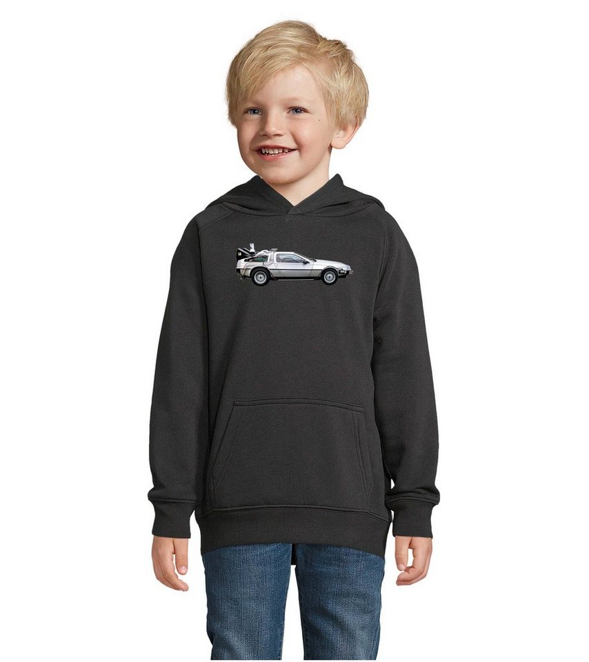 Blondie & Brownie Hoodie Kinder Jungen & Mädchen Delorean Auto Zukunftsreise Zeitmaschine mit Kapuze von Blondie & Brownie