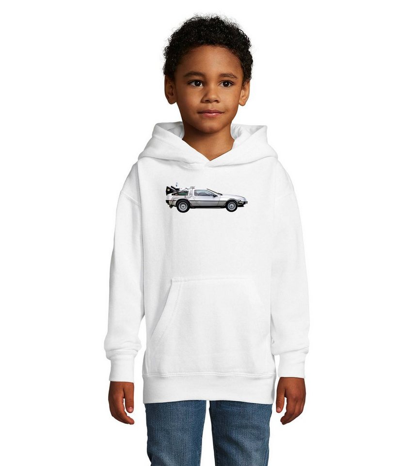 Blondie & Brownie Hoodie Kinder Jungen & Mädchen Delorean Auto Zukunftsreise Zeitmaschine mit Kapuze von Blondie & Brownie