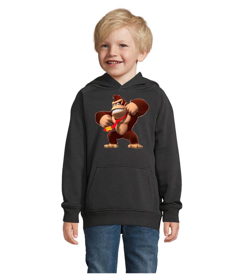 Blondie & Brownie Hoodie Kinder Jungen & Mädchen Donkey Kong Gorilla Affe Retro Konsole mit Kapuze von Blondie & Brownie