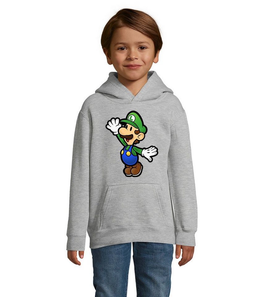 Blondie & Brownie Hoodie Kinder Jungen & Mädchen Luigi Super Retro Konsole Mario Peach Yoshi mit Kapuze von Blondie & Brownie