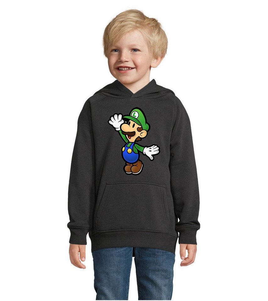 Blondie & Brownie Hoodie Kinder Jungen & Mädchen Luigi Super Retro Konsole Mario Peach Yoshi mit Kapuze von Blondie & Brownie