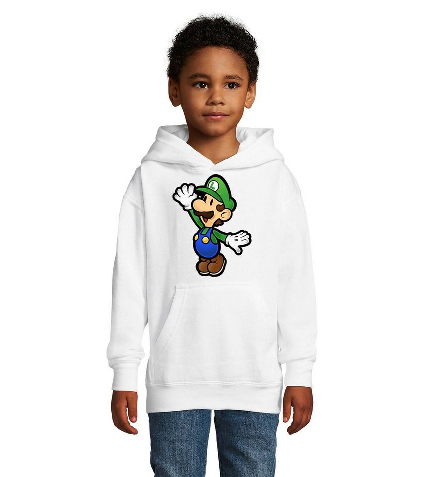 Blondie & Brownie Hoodie Kinder Jungen & Mädchen Luigi Super Retro Konsole Mario Peach Yoshi mit Kapuze von Blondie & Brownie