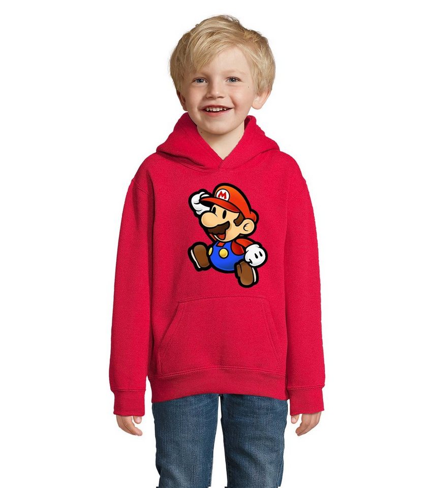 Blondie & Brownie Hoodie Kinder Jungen Mädchen Mario Retro Konsole Gaming Luigi Yoshi Super mit Kapuze von Blondie & Brownie