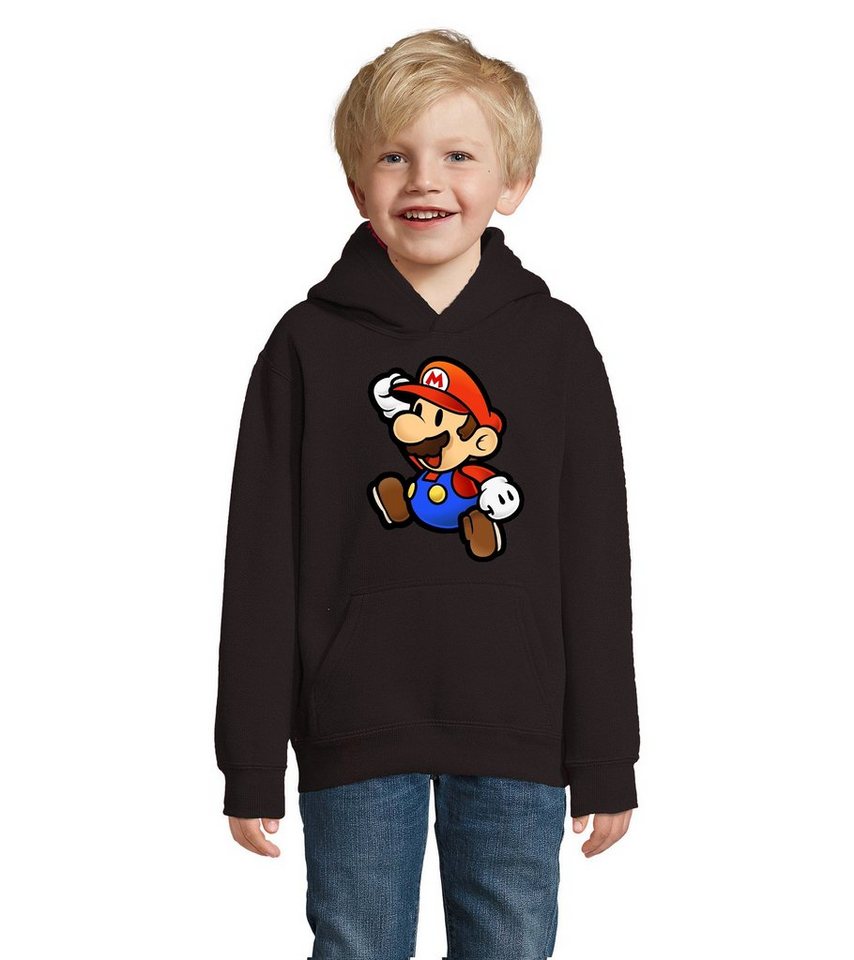 Blondie & Brownie Hoodie Kinder Jungen Mädchen Mario Retro Konsole Gaming Luigi Yoshi Super mit Kapuze von Blondie & Brownie