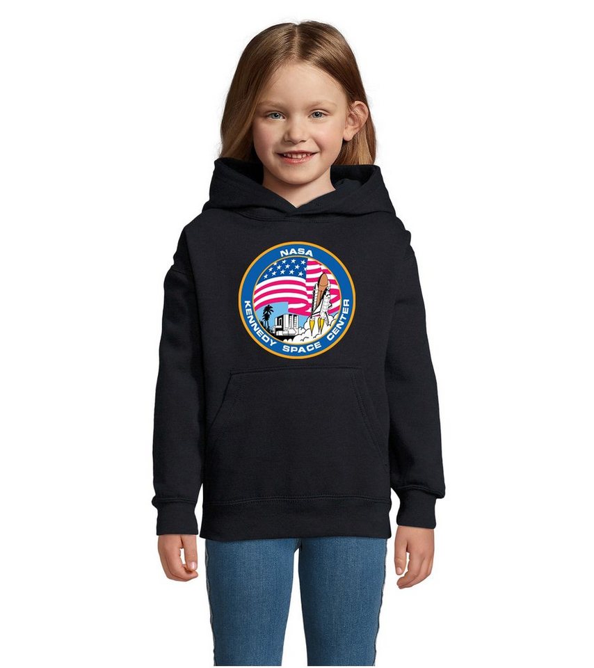 Blondie & Brownie Hoodie Kinder Jungen & Mädchen NASA Kennedy Space Center Rakete Sterne Elon X mit Kapuze von Blondie & Brownie