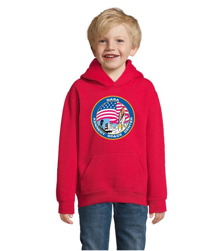 Blondie & Brownie Hoodie Kinder Jungen & Mädchen NASA Kennedy Space Center Rakete Sterne Elon X mit Kapuze von Blondie & Brownie