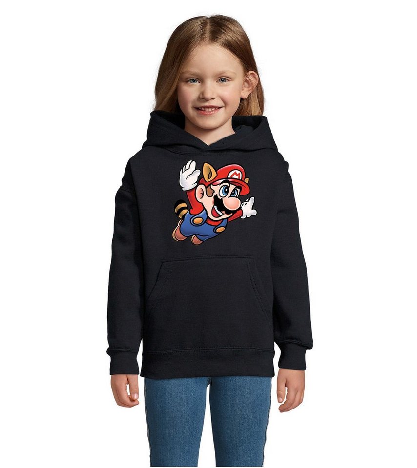 Blondie & Brownie Hoodie Kinder Jungen & Mädchen Super Mario 3 Fligh Retro Konsole mit Kapuze von Blondie & Brownie