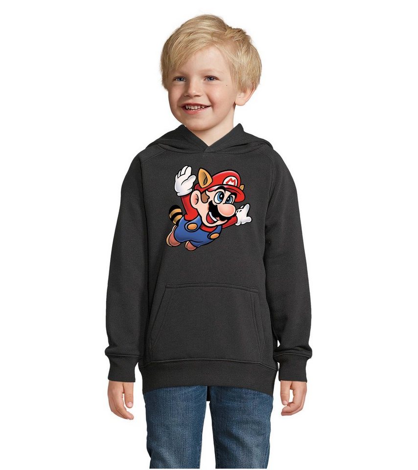 Blondie & Brownie Hoodie Kinder Jungen & Mädchen Super Mario 3 Fligh Retro Konsole mit Kapuze von Blondie & Brownie