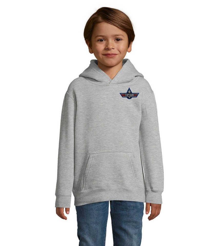 Blondie & Brownie Hoodie Kinder Jungen & Mädchen Top Gun F-14 Brust Stick Tomcat bestickt, mit Kapuze von Blondie & Brownie