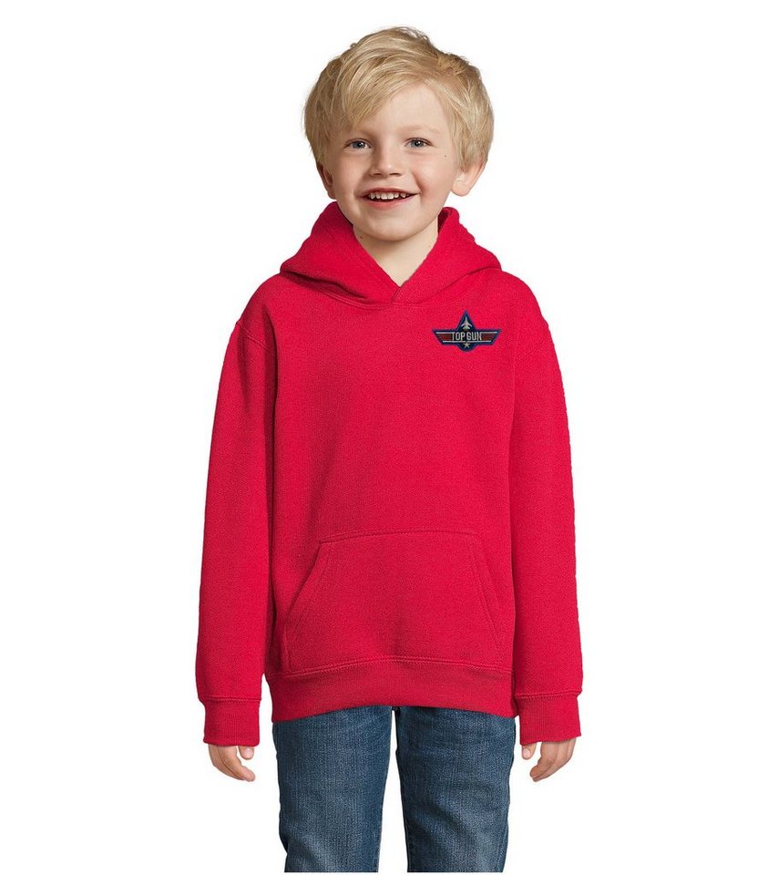 Blondie & Brownie Hoodie Kinder Jungen & Mädchen Top Gun F-14 Brust Stick Tomcat bestickt, mit Kapuze von Blondie & Brownie