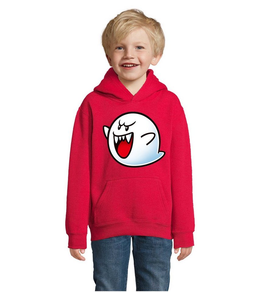 Blondie & Brownie Hoodie Kinder Super Mario Boo Gespenst Geist Geister Retro Konsole mit Kapuze von Blondie & Brownie