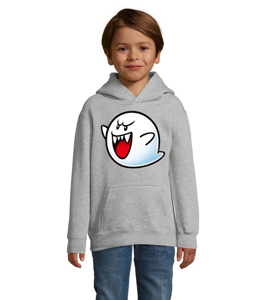 Blondie & Brownie Hoodie Kinder Super Mario Boo Gespenst Geist Geister Retro Konsole mit Kapuze von Blondie & Brownie