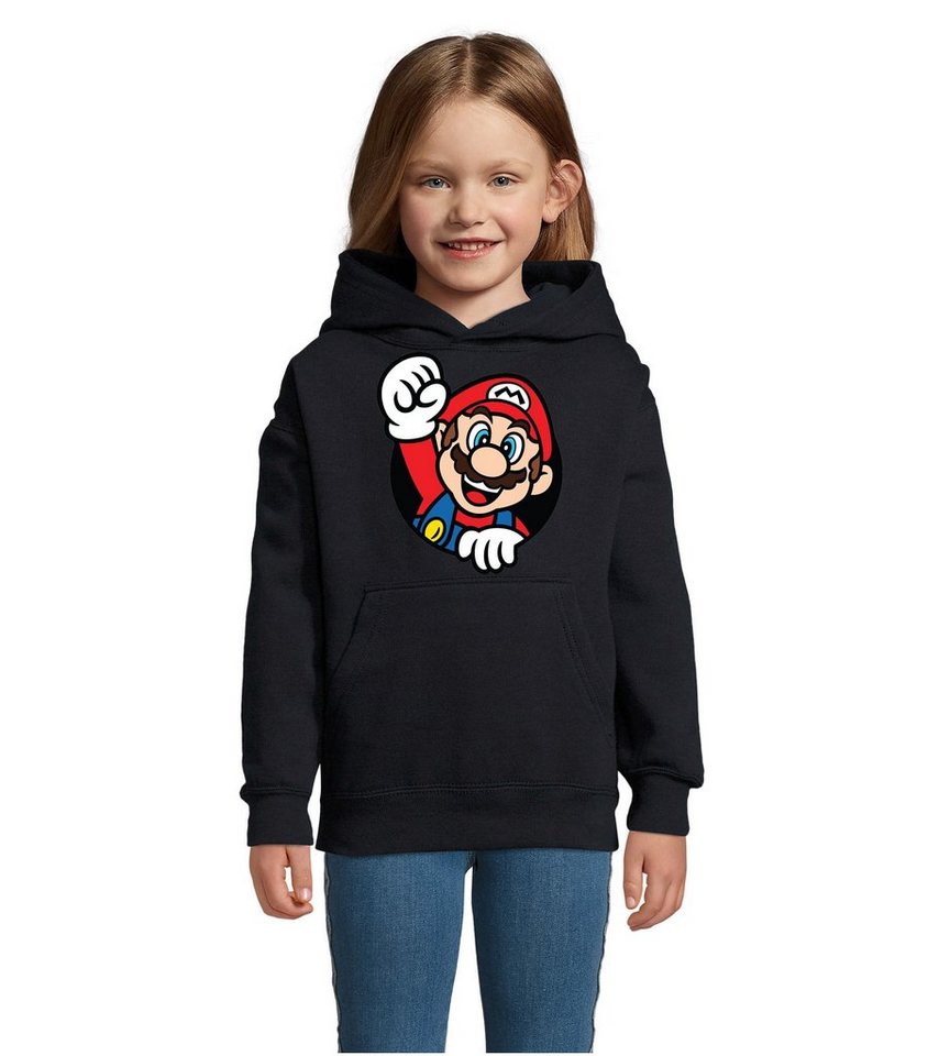 Blondie & Brownie Hoodie Kinder Super Mario Faust Konsole Gaming Spiel Retro mit Kapuze von Blondie & Brownie