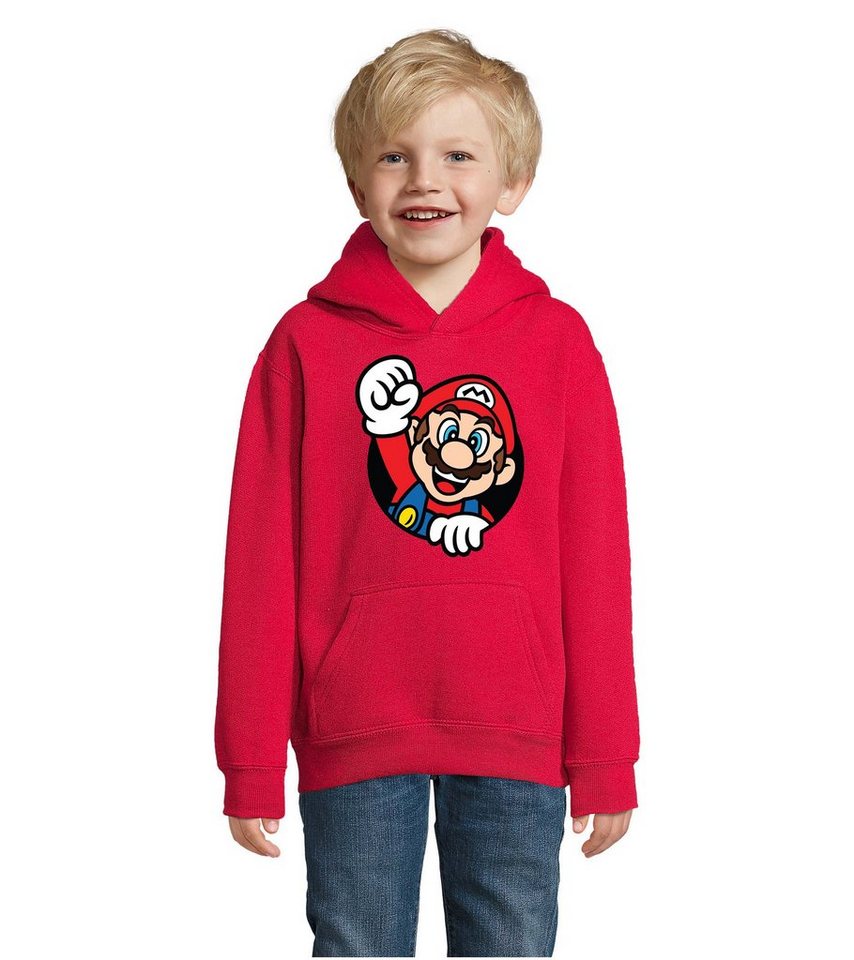 Blondie & Brownie Hoodie Kinder Super Mario Faust Konsole Gaming Spiel Retro mit Kapuze von Blondie & Brownie