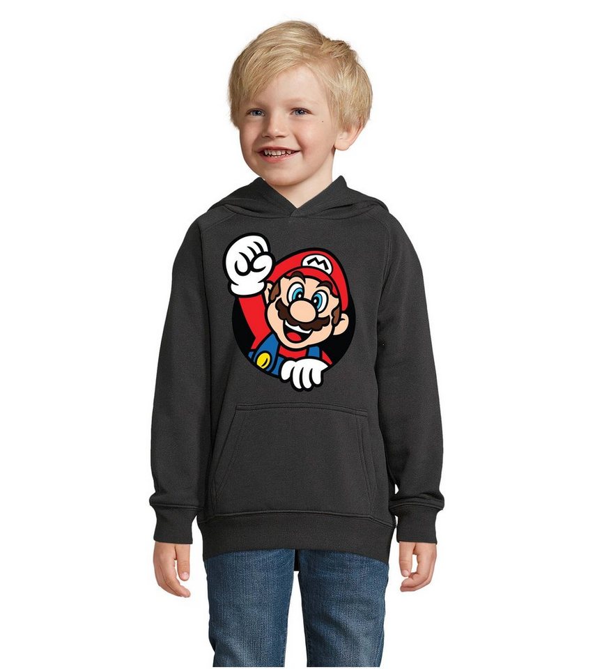 Blondie & Brownie Hoodie Kinder Super Mario Faust Konsole Gaming Spiel Retro mit Kapuze von Blondie & Brownie