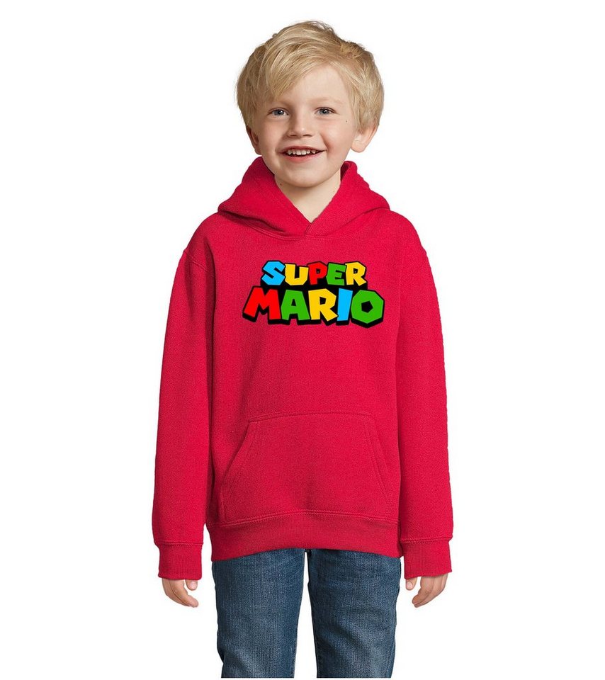 Blondie & Brownie Hoodie Kinder Super Mario Retro Gamer Gaming Konsole Spiele mit Kapuze von Blondie & Brownie