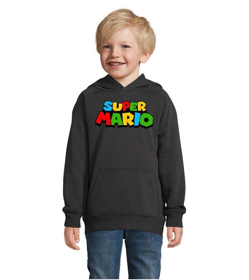 Blondie & Brownie Hoodie Kinder Super Mario Retro Gamer Gaming Konsole Spiele mit Kapuze von Blondie & Brownie