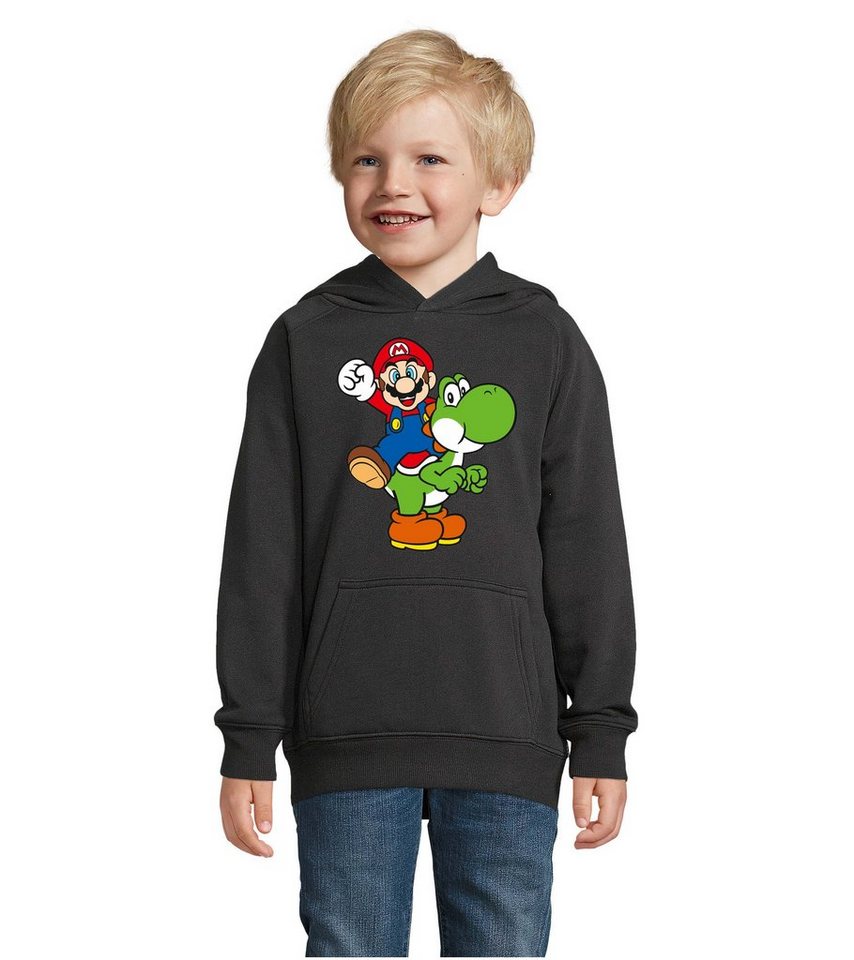 Blondie & Brownie Hoodie Kinder Yoshi & Mario Konsole Super Retro Luigi mit Kaputze von Blondie & Brownie