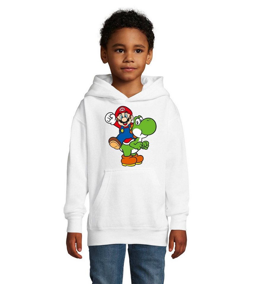 Blondie & Brownie Hoodie Kinder Yoshi & Mario Konsole Super Retro Luigi mit Kaputze von Blondie & Brownie