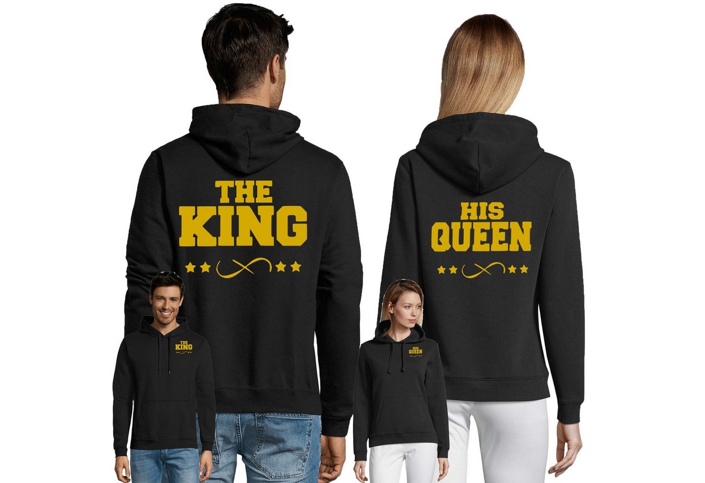 Blondie & Brownie Hoodie Unisex Paar Pärchen Pullover The King His Queen Valentin Bff Friends mit Kapuze, Kängurutasche Blondie & Brownie Hoodie Unisex Paar Pärchen Pullover The King His Queen Valentin Bff Friends mit Kapuze, Kängurutasche von Blondie & Brownie