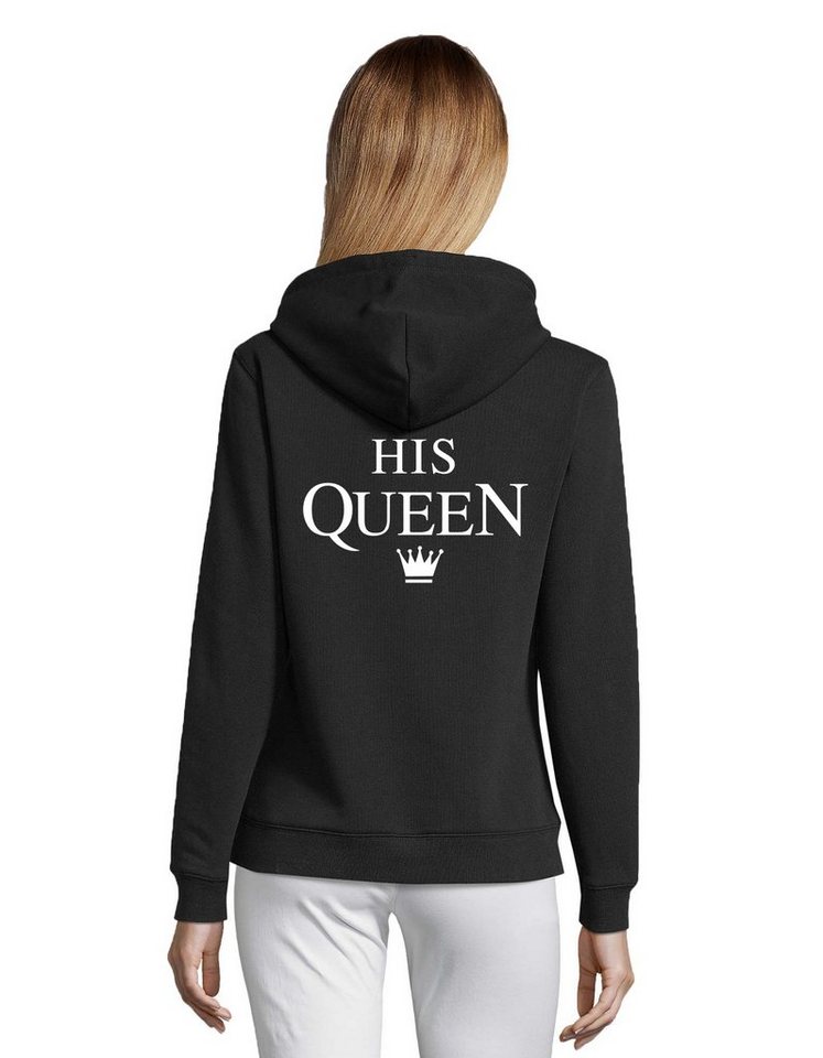 Blondie & Brownie Hoodie Unisex Paar Pärchen Pullover The King His Queen Valentin Bff Friends mit Kapuze, Kängurutasche von Blondie & Brownie