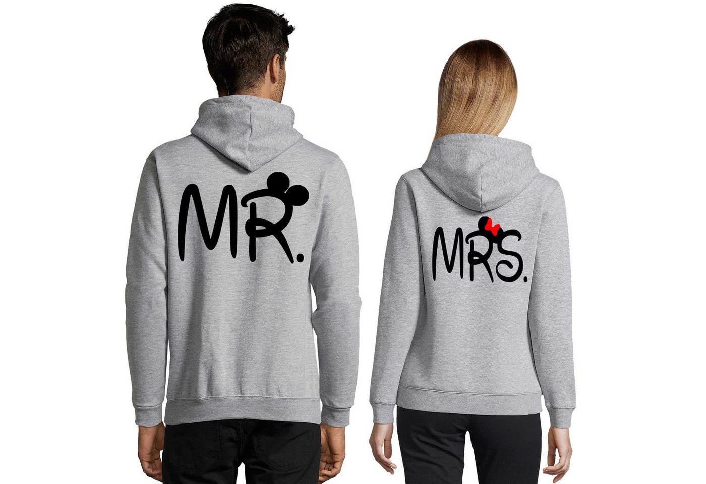 Blondie & Brownie Hoodie Unisex Pullover Mr. Mrs. Mickey Minnie Paar Pärchen Friends Mit Kapuze, Kängurutasche Blondie & Brownie Hoodie Unisex Pullover Mr. Mrs. Mickey Minnie Paar Pärchen Friends Mit Kapuze, Kängurutasche von Blondie & Brownie