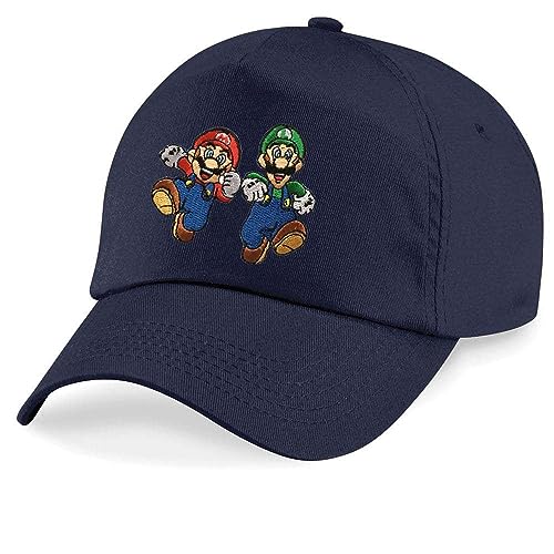 Blondie & Brownie Kinder Baseball Cap, Mario & Luigi, Navyblau von Blondie & Brownie