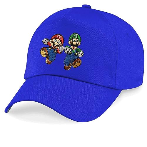 Blondie & Brownie Kinder Baseball Cap, Mario & Luigi, Royalblau von Blondie & Brownie