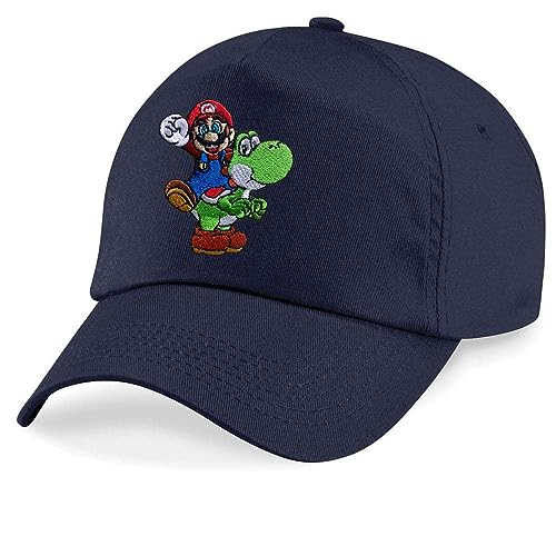 Blondie & Brownie Kinder Baseball Cap, Mario & Yoshi, Navyblau von Blondie & Brownie