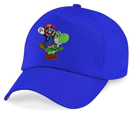 Blondie & Brownie Kinder Baseball Cap, Mario & Yoshi, Royalblau von Blondie & Brownie