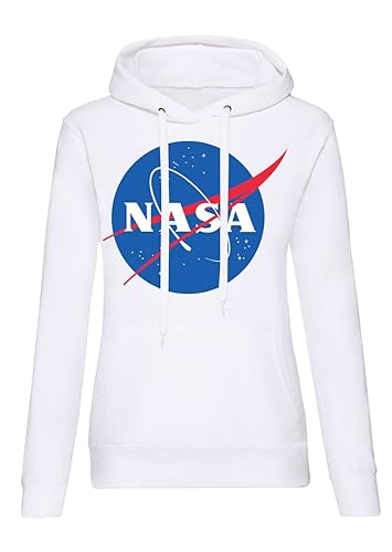 Blondie & Brownie NASA Damen Hoodie Pullover Weiss Gr.M von Blondie & Brownie