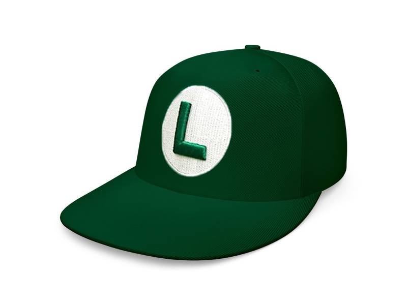 Blondie & Brownie Snapback Cap Unisex Erwachsene Mario Luigi Logo Stick in Grün und Rot Snapback von Blondie & Brownie