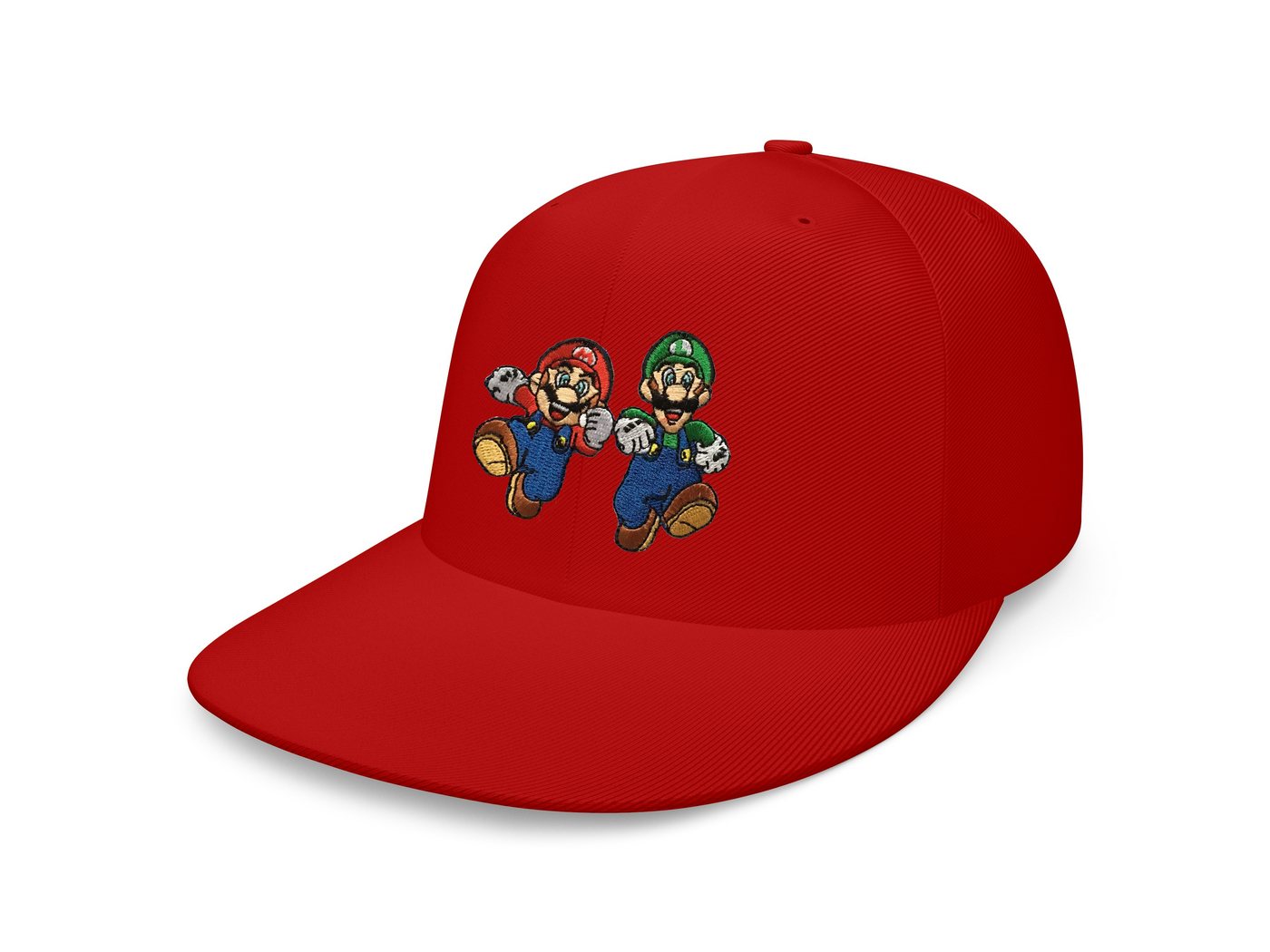 Blondie & Brownie Snapback Cap Unisex Erwachsene Mario und Luigi Stick Patch Super Retro Konsole One Size von Blondie & Brownie