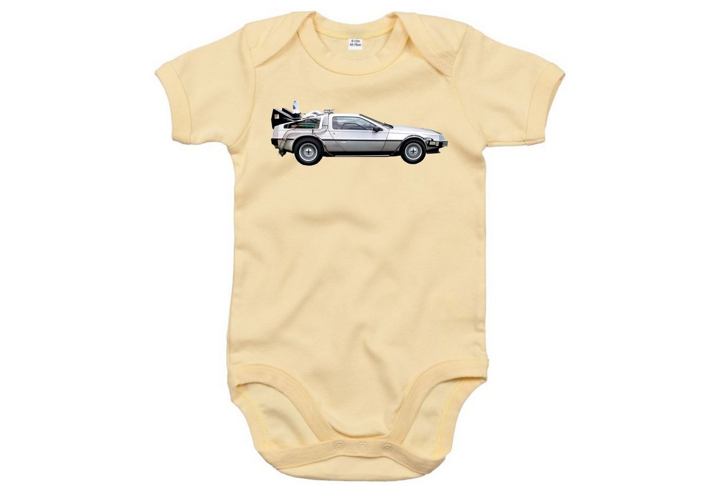 Blondie & Brownie Strampler Kinder Baby Delorean Auto Zukunftsreise Zukunft Zeitmaschine mit Druckknopf von Blondie & Brownie