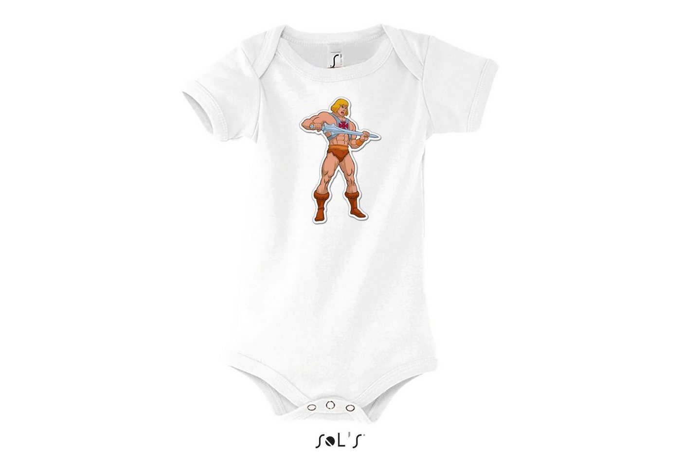 Blondie & Brownie Strampler Kinder Baby He-Man MotU Masters of The Universe mit Druckknopf von Blondie & Brownie