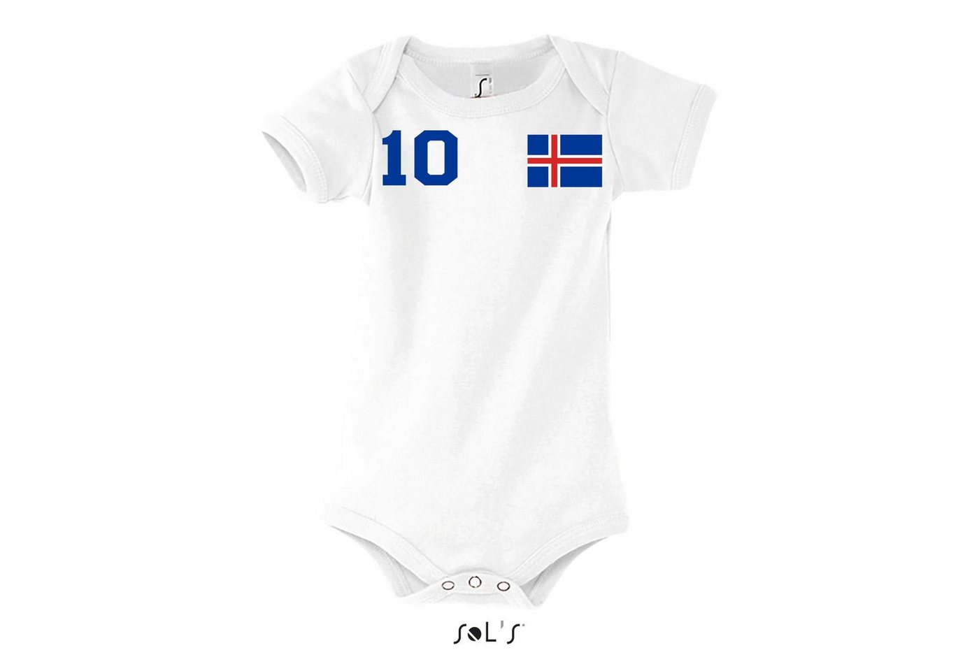 Blondie & Brownie Strampler Kinder Baby Island Iceland Sport Trikot Fußball Handball Meister WM EM von Blondie & Brownie