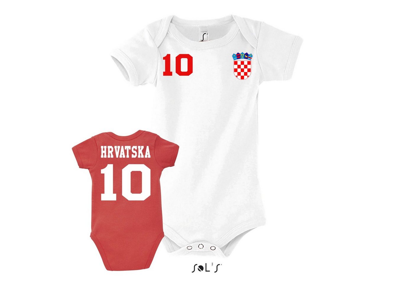 Blondie & Brownie Strampler Kinder Baby Kroatien Hrvatska Sport Trikot Fußball Weltmeister WM EM von Blondie & Brownie