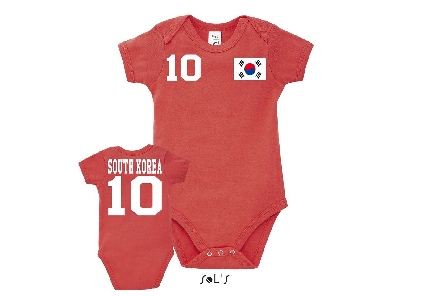 Blondie & Brownie Strampler Kinder Baby Südkorea South Korea Sport Trikot Fußball Weltmeister WM von Blondie & Brownie