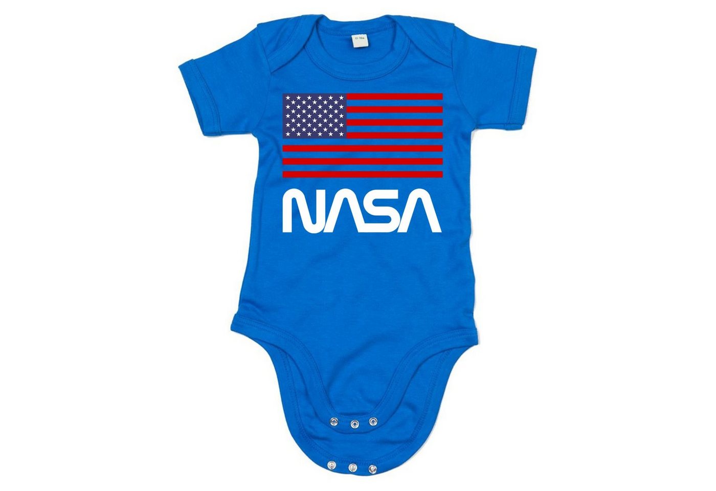 Blondie & Brownie Strampler Kinder Usa Nasa Logo Baby mit Druckknopf von Blondie & Brownie