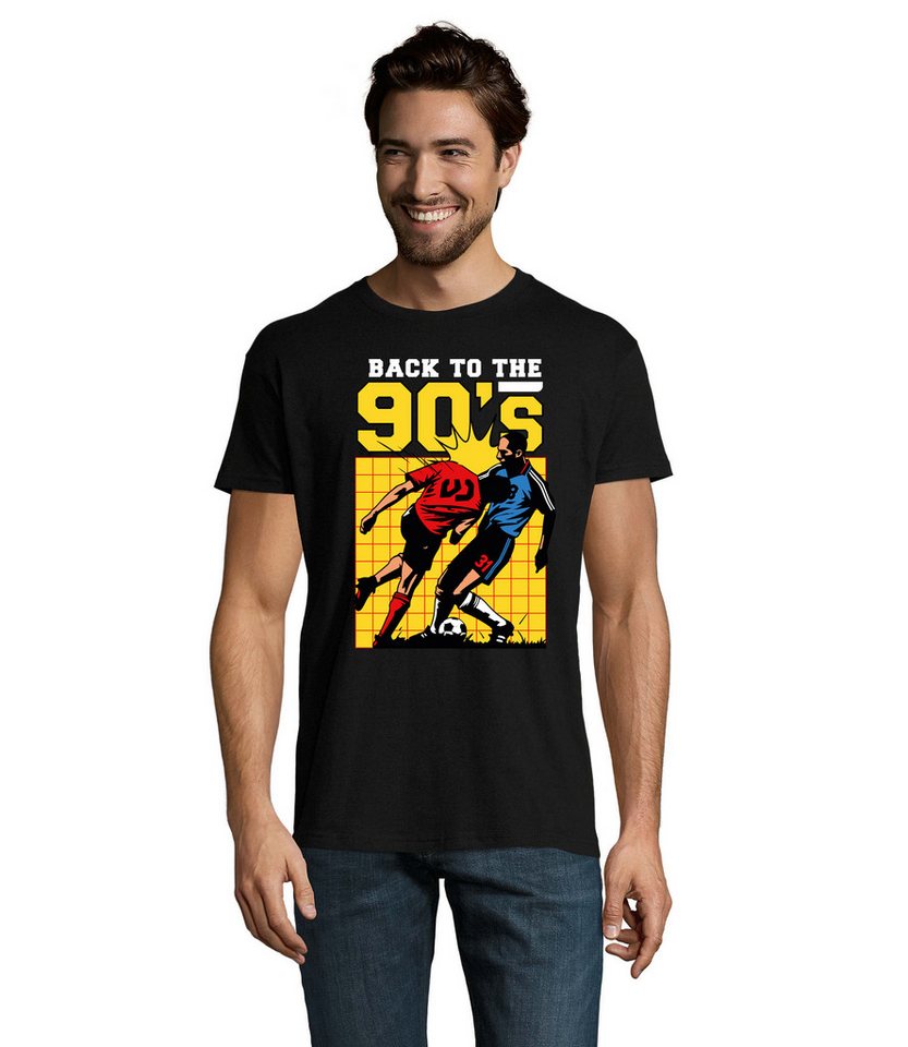 Blondie & Brownie T-Shirt Back to 90s zurück in die neunziger Fußball Foul Herren Motiv T-Shirt in vielen Farben und Größen von Blondie & Brownie