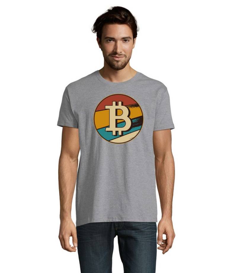Blondie & Brownie T-Shirt Bitcoin Krypto Vintage Herren Shirt Blockchain Trade Motiv von Blondie & Brownie