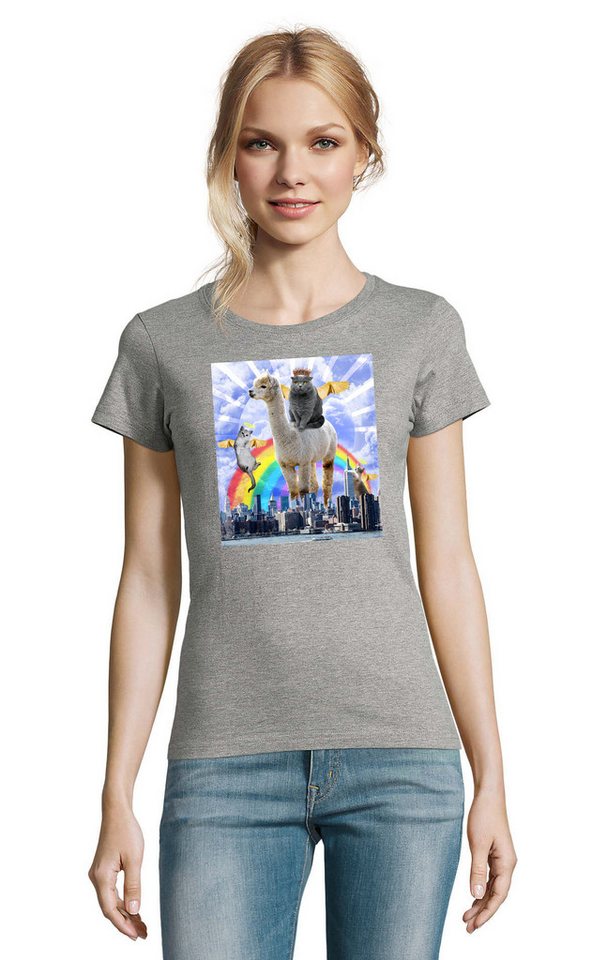 Blondie & Brownie T-Shirt Cat Angels Katzten Engel Regenbogen Logo Print in vielen Farben von Blondie & Brownie