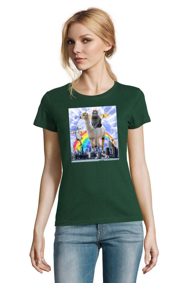 Blondie & Brownie T-Shirt Cat Angels Katzten Engel Regenbogen Logo Print in vielen Farben von Blondie & Brownie
