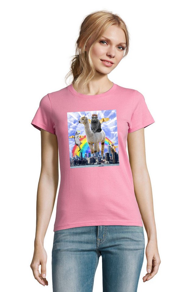Blondie & Brownie T-Shirt Cat Angels Katzten Engel Regenbogen Logo Print in vielen Farben von Blondie & Brownie