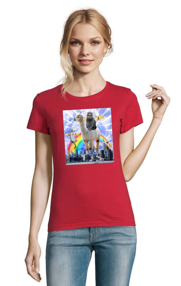 Blondie & Brownie T-Shirt Cat Angels Katzten Engel Regenbogen Logo Print in vielen Farben von Blondie & Brownie